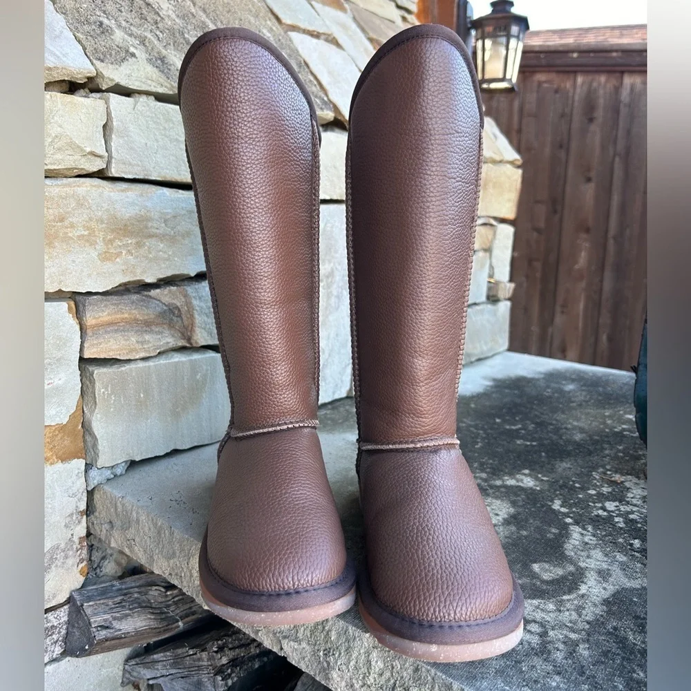 Australia Luxe Collective Cosy Tall‎ Boot Buff Leather Shearling NWOT. Sz-6. C